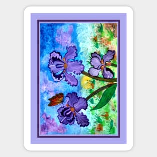 Iris at Sunrise (Lavendar Trim) Sticker